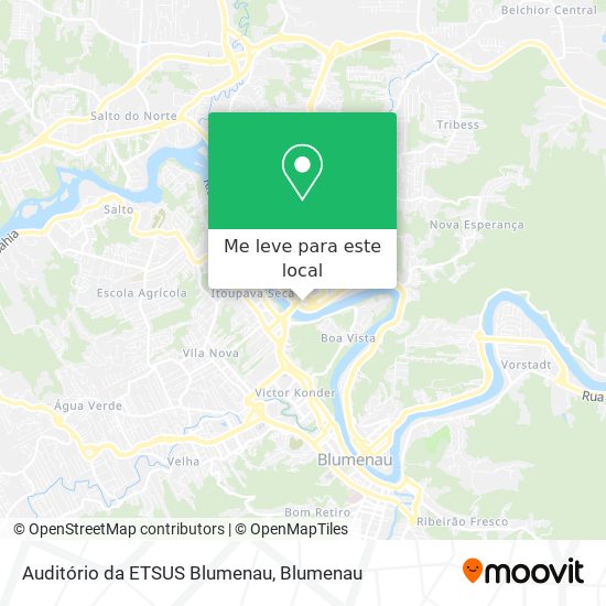Auditório da ETSUS Blumenau mapa