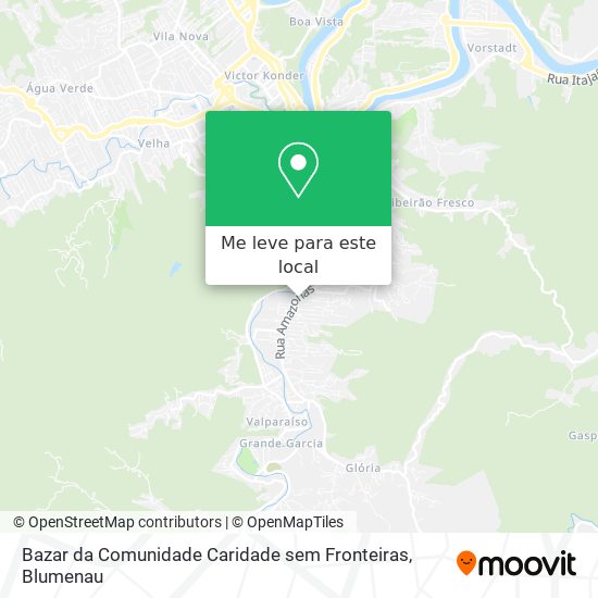 Bazar da Comunidade Caridade sem Fronteiras mapa