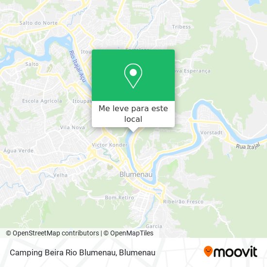 Camping Beira Rio Blumenau mapa