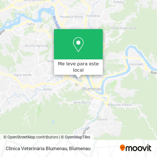 Clínica Veterinária Blumenau mapa