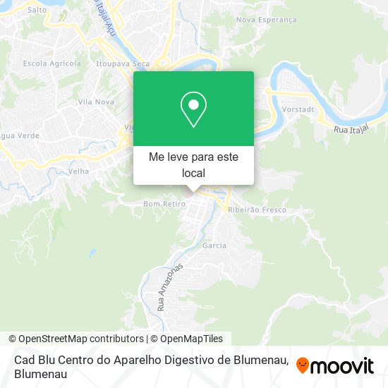 Cad Blu Centro do Aparelho Digestivo de Blumenau mapa