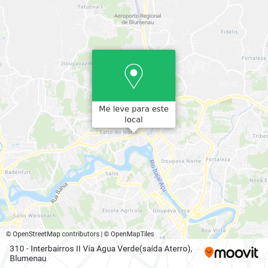 310 - Interbairros II Via Agua Verde(saída Aterro) mapa