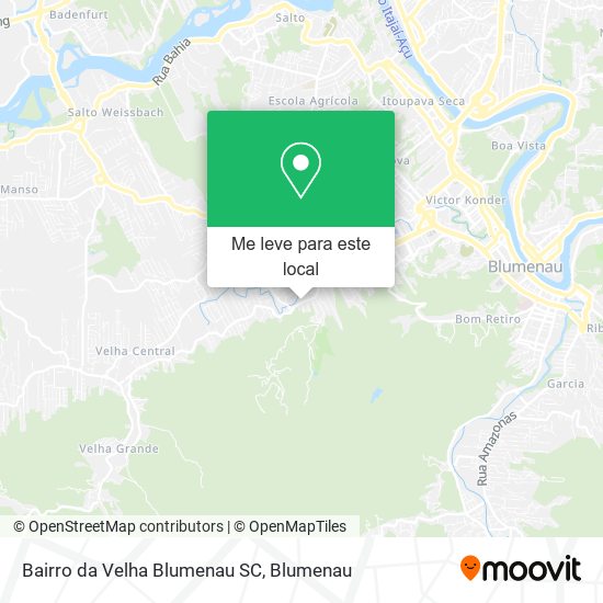 Bairro da Velha Blumenau SC mapa