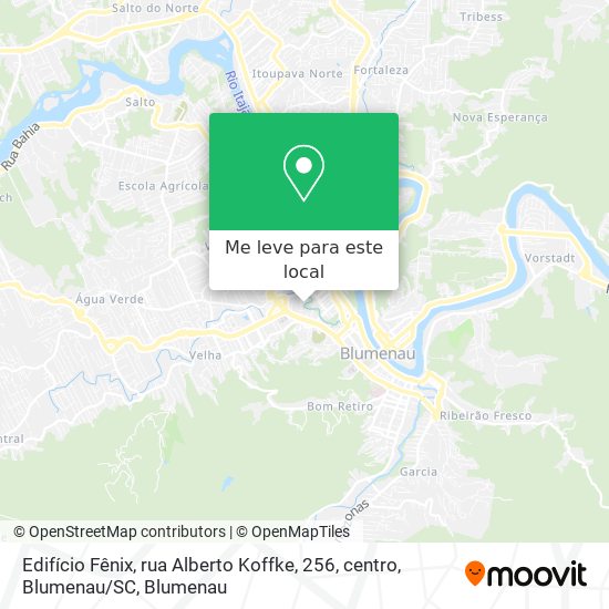 Edifício Fênix, rua Alberto Koffke, 256, centro, Blumenau / SC mapa