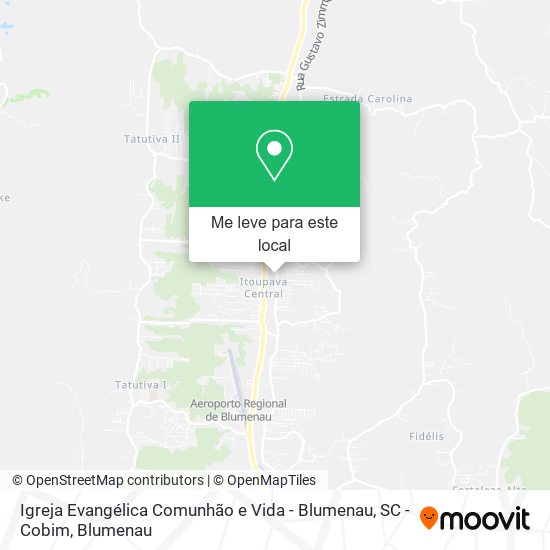 Igreja Evangélica Comunhão e Vida - Blumenau, SC - Cobim mapa