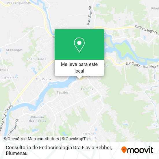 Consultorio de Endocrinologia Dra Flavia Bebber mapa