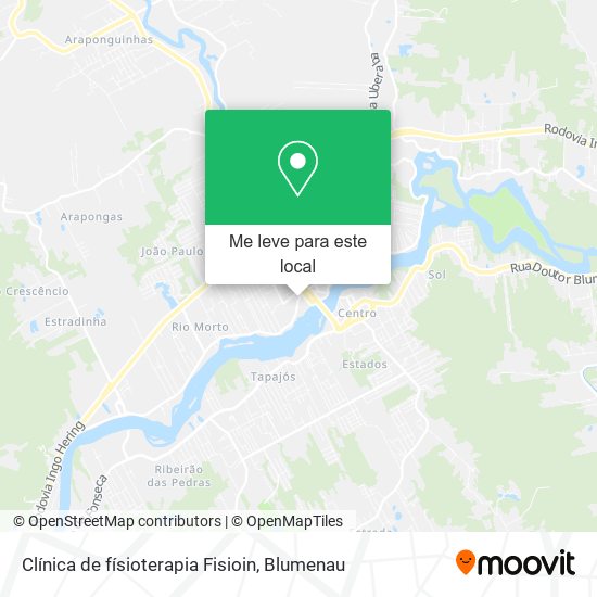 Clínica de físioterapia Fisioin mapa