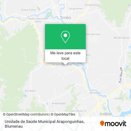 Unidade de Saúde Municipal Araponguinhas mapa