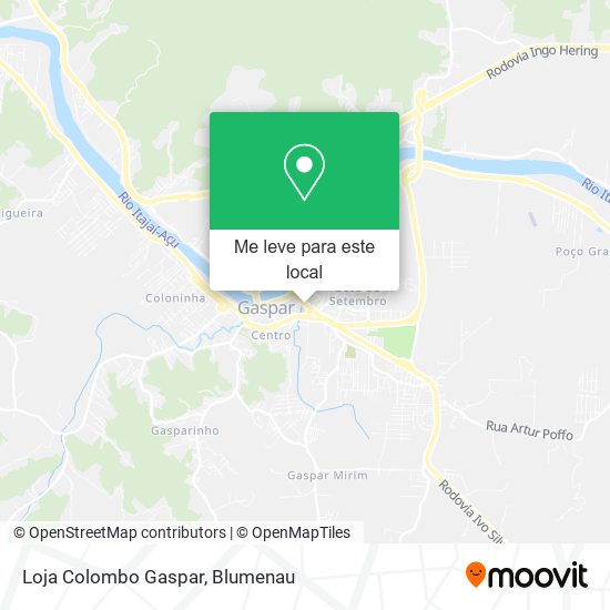 Loja Colombo Gaspar mapa