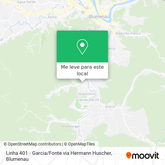 Linha 401 - Garcia / Fonte via Hermann Huscher mapa
