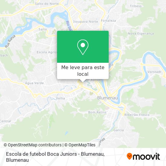 Escola de futebol Boca Juniors - Blumenau mapa