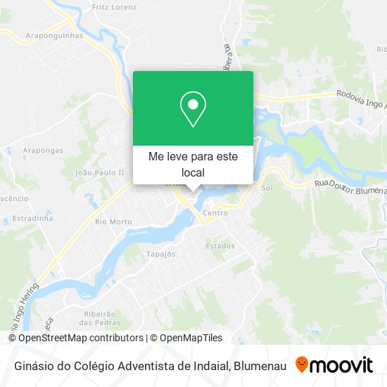Ginásio do Colégio Adventista de Indaial mapa