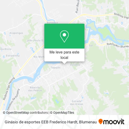 Ginásio de esportes EEB Frederico Hardt mapa
