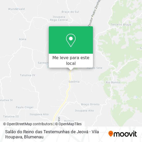 Salão do Reino das Testemunhas de Jeová -  Vila Itoupava mapa