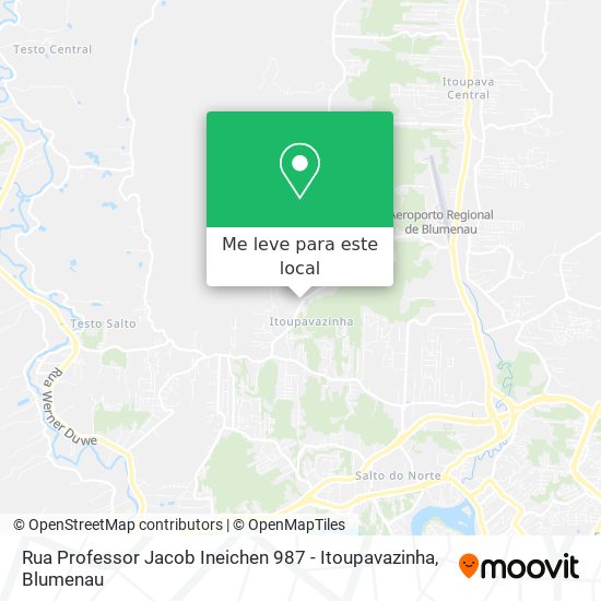 Rua Professor Jacob Ineichen 987 - Itoupavazinha mapa