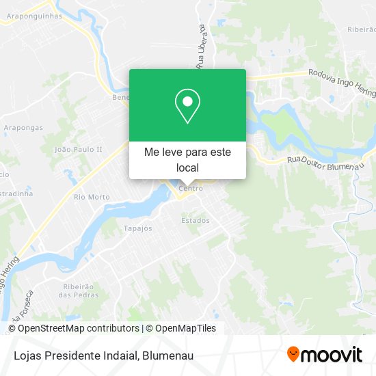 Lojas Presidente Indaial mapa