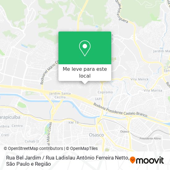 Rua Bel Jardim / Rua Ladislau Antônio Ferreira Netto mapa
