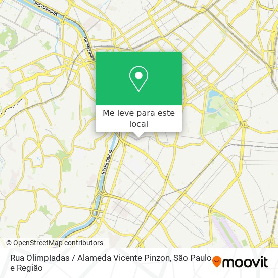 Rua Olimpíadas / Alameda Vicente Pinzon mapa