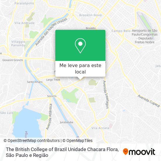 The British College of Brazil Unidade Chacara Flora mapa