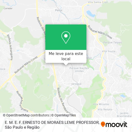 E. M. E. F. ERNESTO DE MORAES LEME PROFESSOR mapa