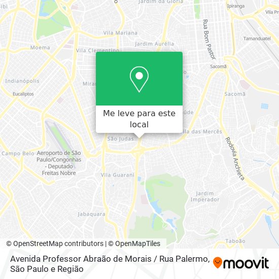 Avenida Professor Abraão de Morais / Rua Palermo mapa