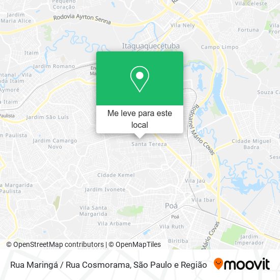 Rua Maringá / Rua Cosmorama mapa
