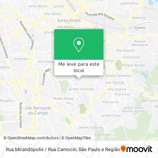 Rua Mirandópolis / Rua Camocin mapa