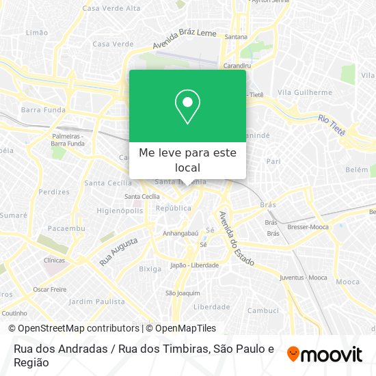 Rua dos Andradas / Rua dos Timbiras mapa