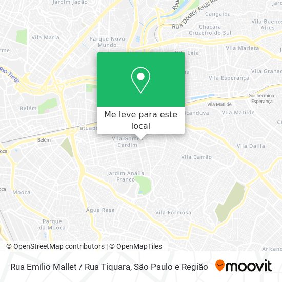 Rua Emílio Mallet / Rua Tiquara mapa