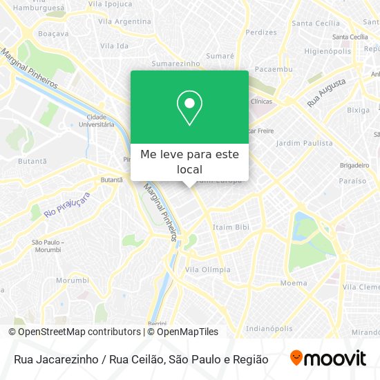 Rua Jacarezinho / Rua Ceilão mapa