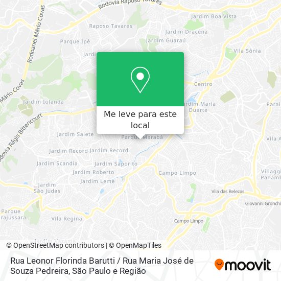 Rua Leonor Florinda Barutti / Rua Maria José de Souza Pedreira mapa