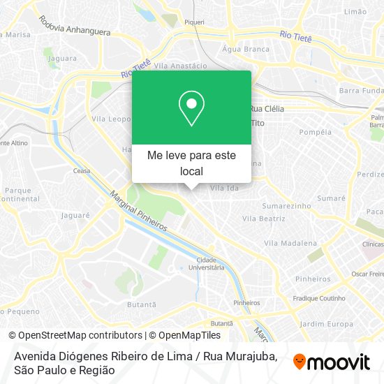 Avenida Diógenes Ribeiro de Lima / Rua Murajuba mapa