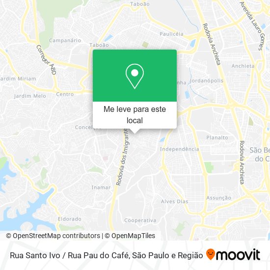Rua Santo Ivo / Rua Pau do Café mapa