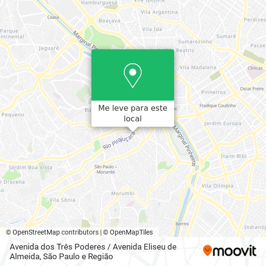 Avenida dos Três Poderes / Avenida Eliseu de Almeida mapa