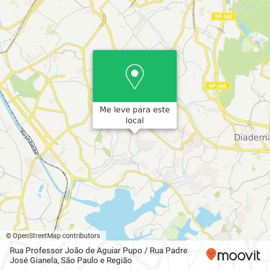 Rua Professor João de Aguiar Pupo / Rua Padre José Gianela mapa