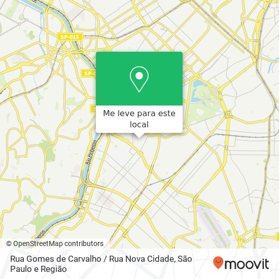 Rua Gomes de Carvalho / Rua Nova Cidade mapa