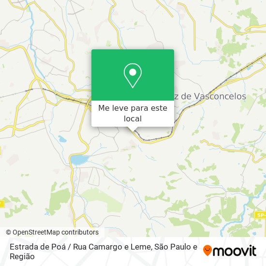 Estrada de Poá / Rua Camargo e Leme mapa