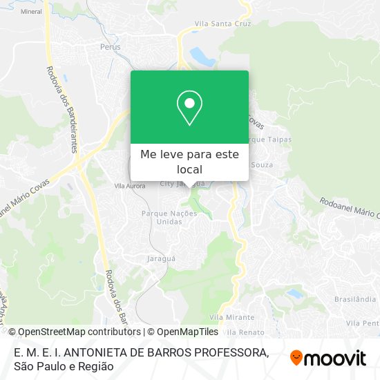 E. M. E. I. ANTONIETA DE BARROS PROFESSORA mapa