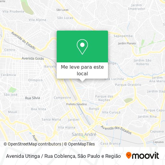 Avenida Utinga / Rua Coblença mapa