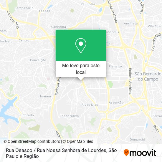 Rua Osasco / Rua Nossa Senhora de Lourdes mapa