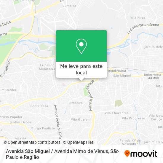 Avenida São Miguel / Avenida Mimo de Vênus mapa