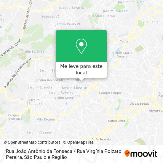 Rua João Antônio da Fonseca / Rua Virgínia Polzato Pereira mapa