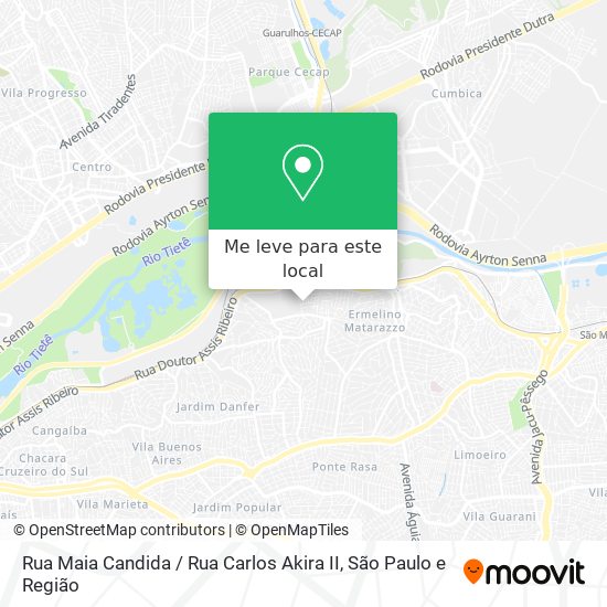 Rua Maia Candida / Rua Carlos Akira II mapa