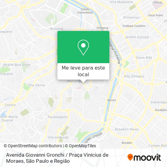 Avenida Giovanni Gronchi / Praça Vinícius de Moraes mapa