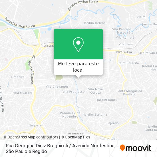 Rua Georgina Diniz Braghiroli / Avenida Nordestina mapa