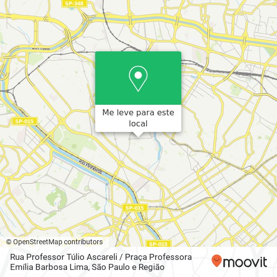 Rua Professor Túlio Ascareli / Praça Professora Emília Barbosa Lima mapa