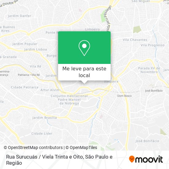 Rua Surucuás / Viela Trinta e Oito mapa