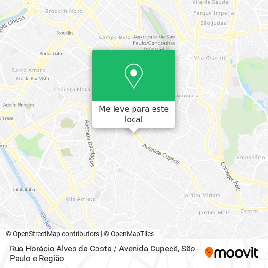 Rua Horácio Alves da Costa / Avenida Cupecê mapa