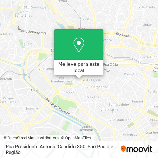 Rua Presidente Antonio Candido 350 mapa