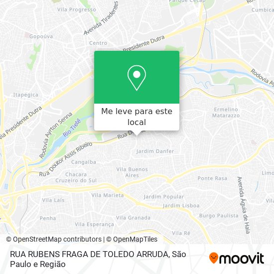 RUA RUBENS FRAGA DE TOLEDO ARRUDA mapa